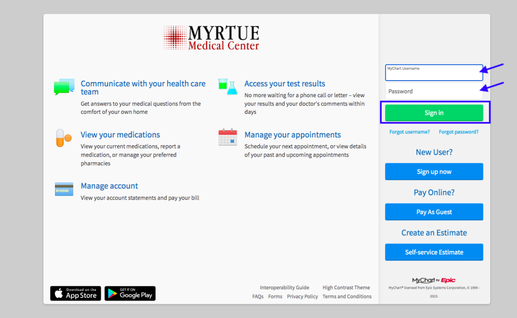Myrtue Medical Center Patient Portal 