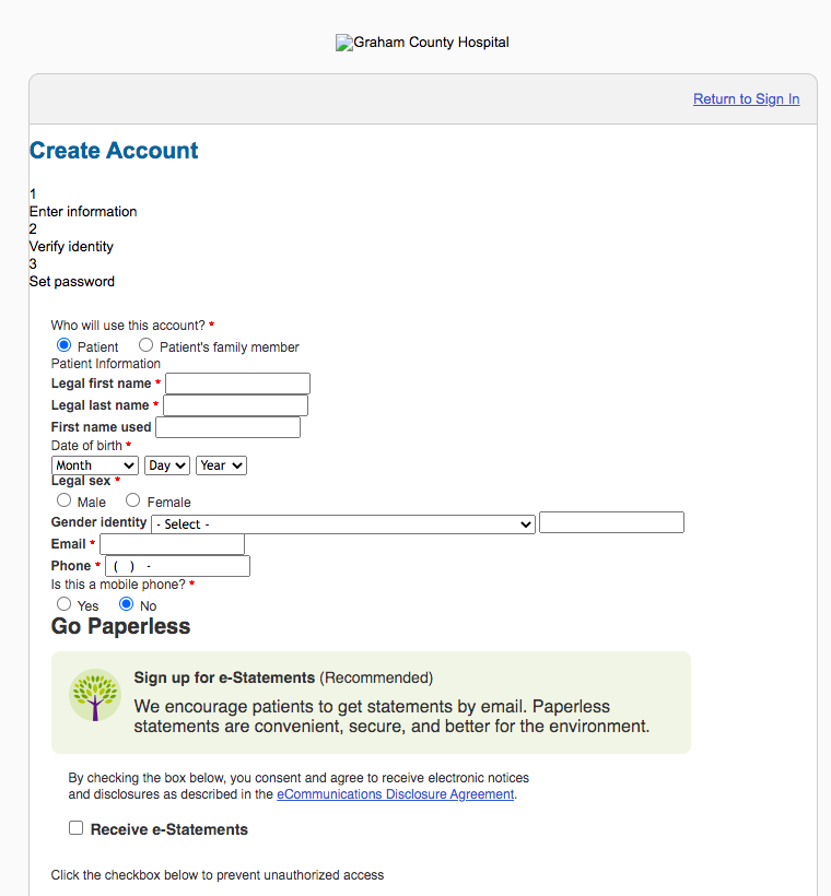 Graham County Hospital Patient Portal