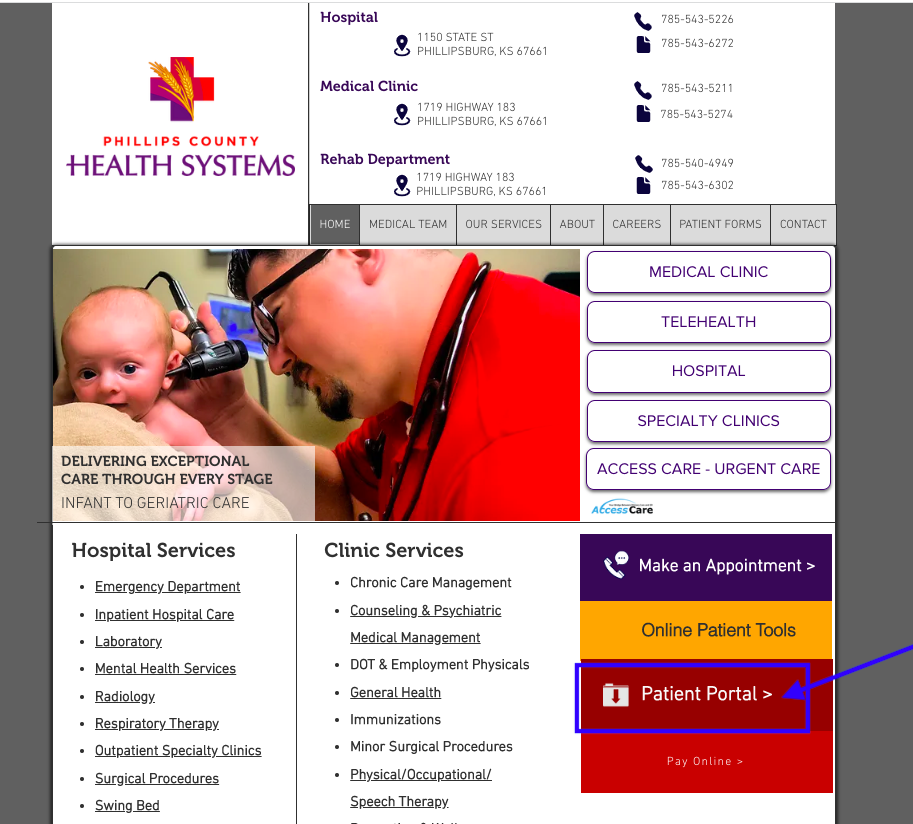 Phillips County Hospital Patient Portal