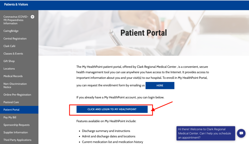 Clark Regional Medical Center Patient Portal