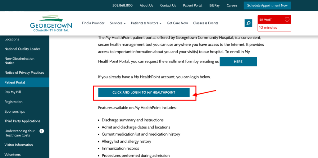Georgetown Community Hospital Patient Portal