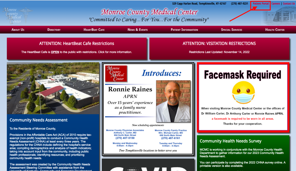 Monroe County Medical Center Patient Portal