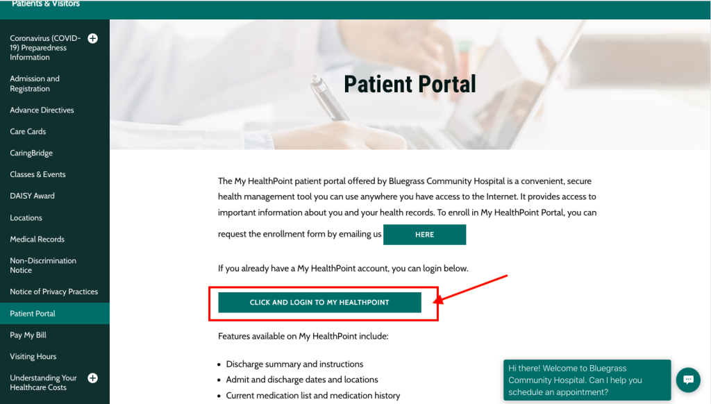 Bluegrass Community Hospital Patient Portal
