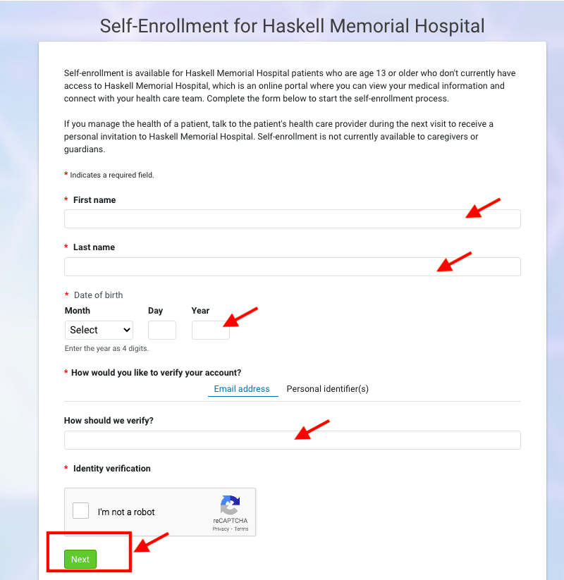 Haskell Memorial Hospital Patient Portal