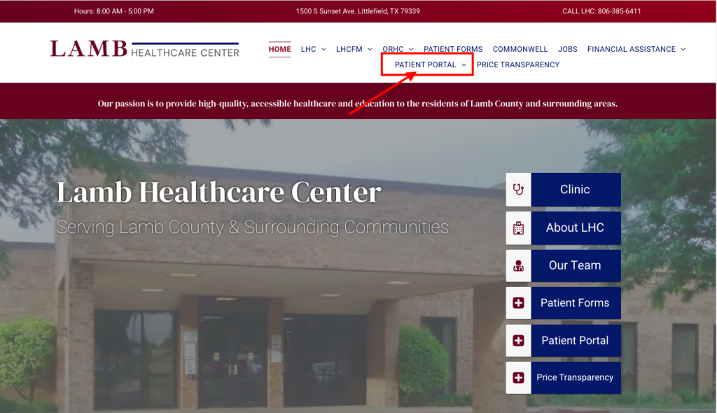 Lamb Healthcare Center Patient Portal