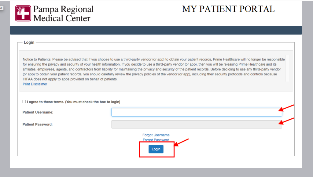 Pampa Regional Medical Center Patient Portal