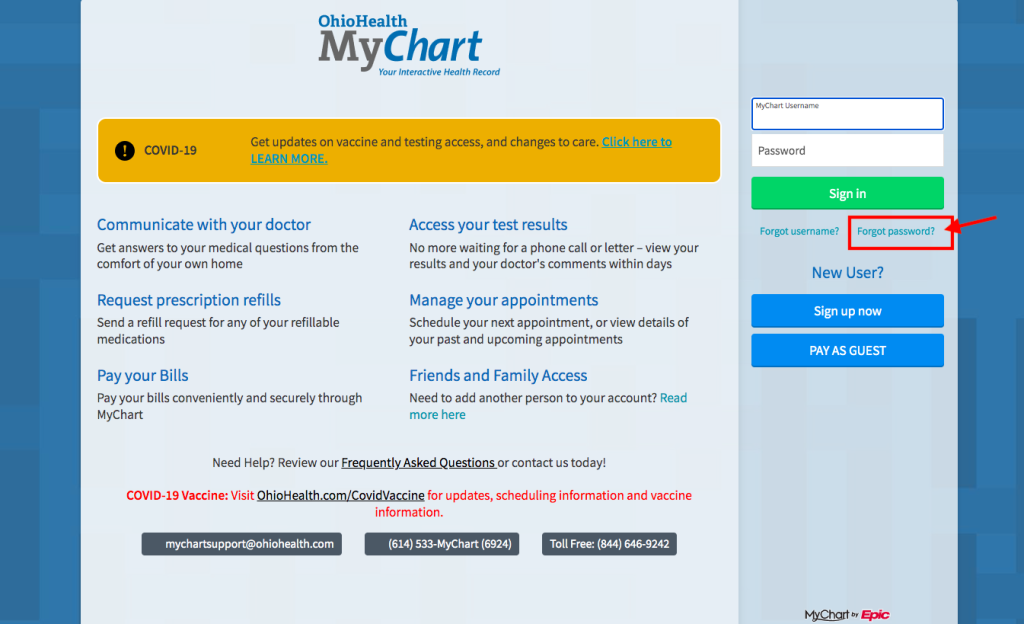 OhioHealth O'Bleness Hospital Patient Portal