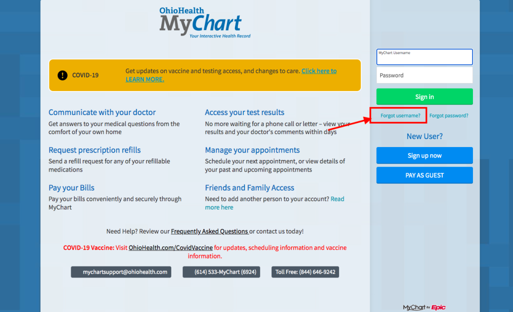 OhioHealth O'Bleness Hospital Patient Portal