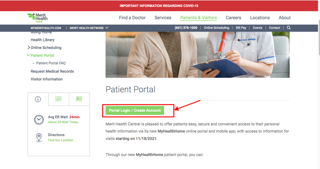 Merit Health Central Patient Portal