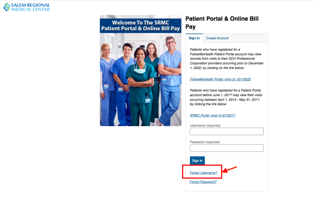 Salem Regional Medical Center Patient Portal