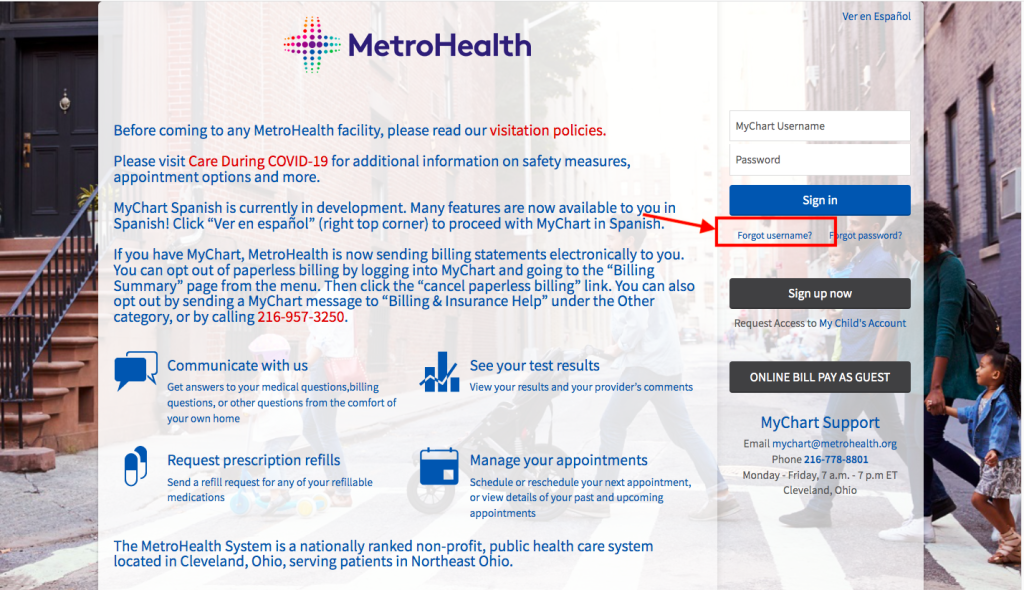 MetroHealth System Patient Portal
