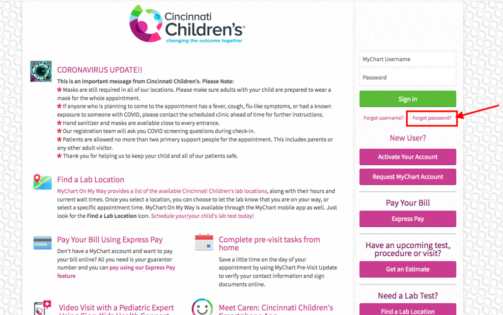 Cincinnati Children's Hospital Medical Center Patient Portal