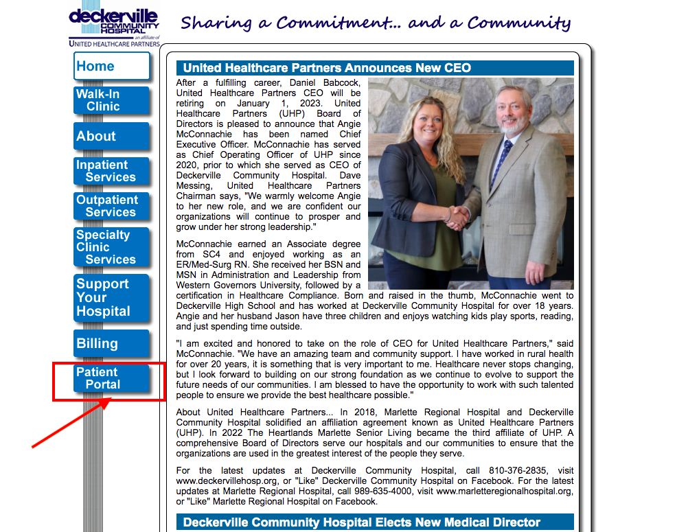 Deckerville Community Hospital Patient Portal 