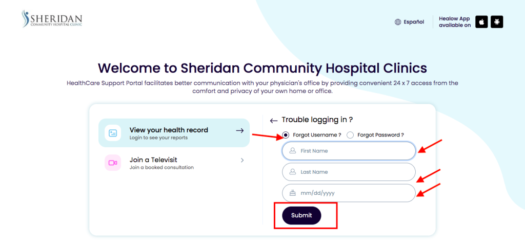 Sheridan Community Hospital Patient Portal