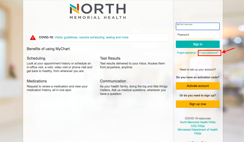 North Memorial Health Hospital Patient Portal