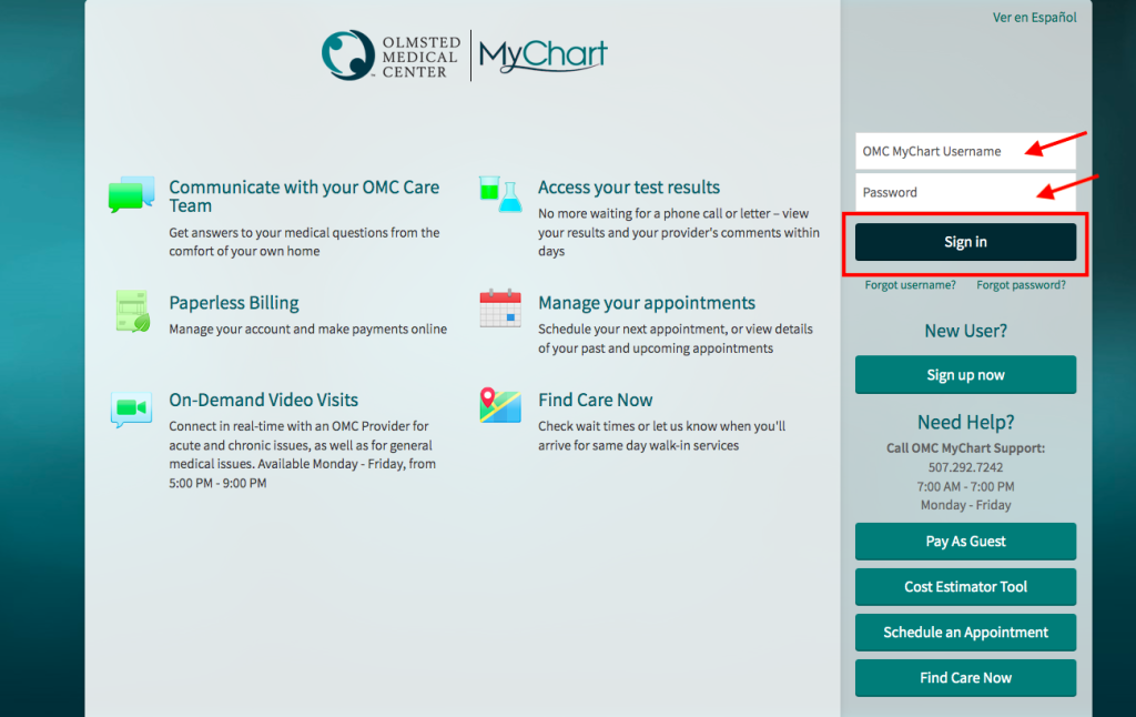 Olmsted Medical Center Patient Portal