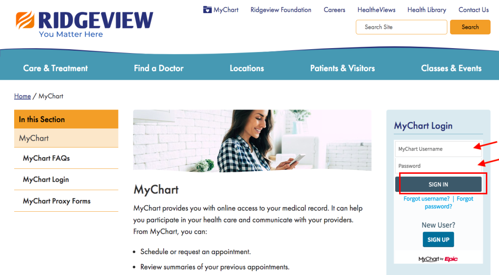 Ridgeview Medical Center Patient Portal