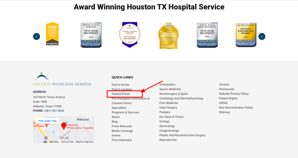 Houston Physicians Hospital Patient Portal
