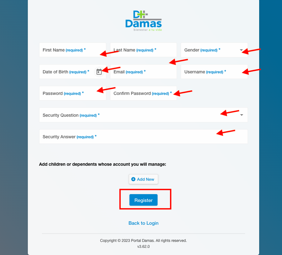 Hospital Damas Patient Portal