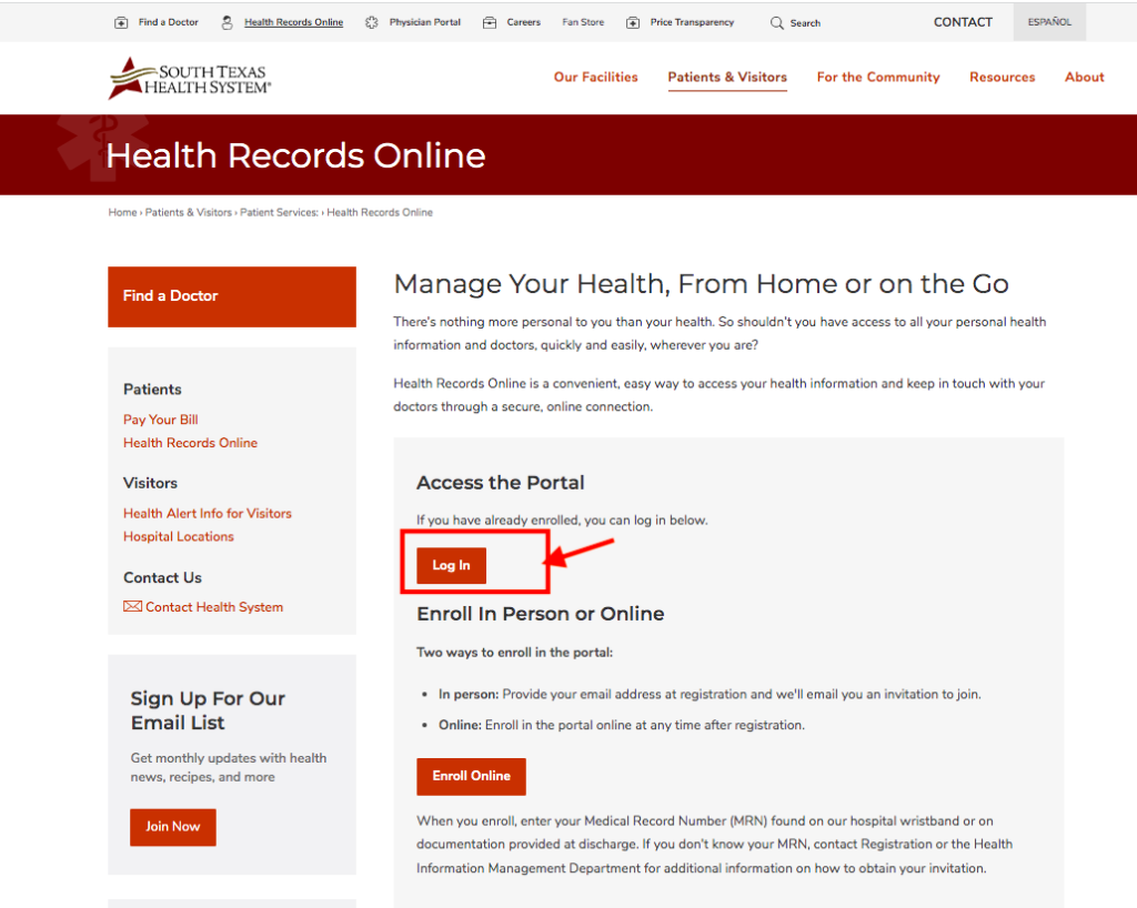 South Texas Health System Patient Portal