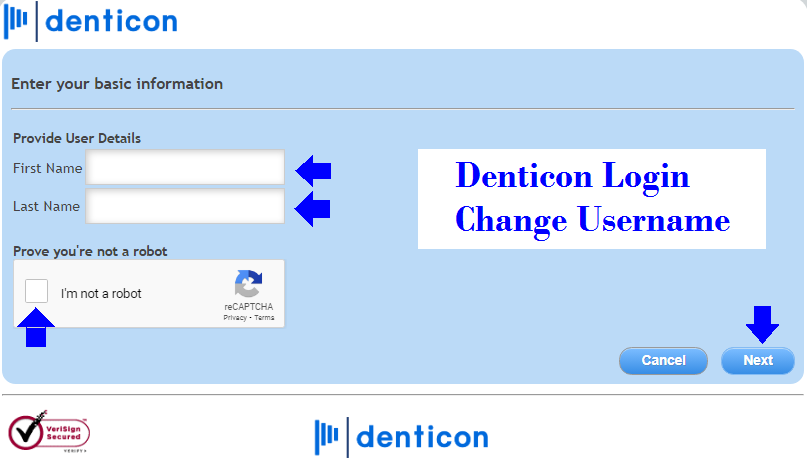 Denticon Login Username reset