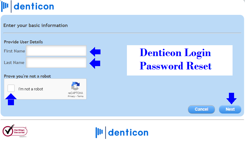 Denticon Login password reset