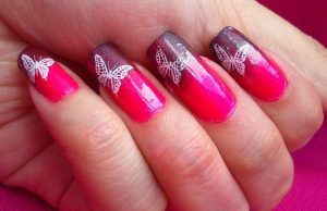 cute butterfly nail art 