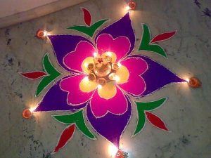 small Rangoli design for kids 