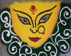 durga maa rangoli design 