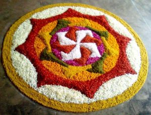 flowers rangoli for navratri 