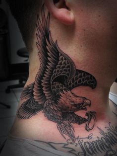 Eagle Neck Tattoo Designs For Men