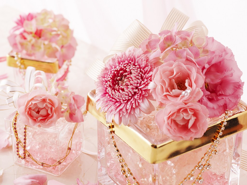 romantic pink flowers images 