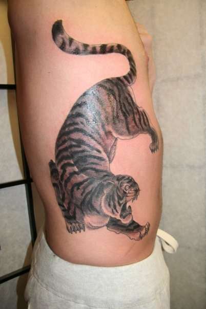 Tiger Rib Tattoo For Men