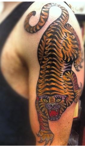 Tiger Arm Tattoo Designs For Men
