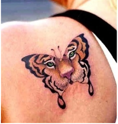 Butterfly Tattoo On Back For Men