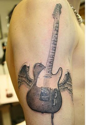 Guitar Arm Tattoo Designs For Men