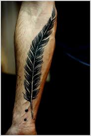 Feather Calf Tattoo Design For Men
