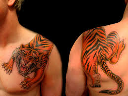Tiger Shoulder Tattoo Design For Men