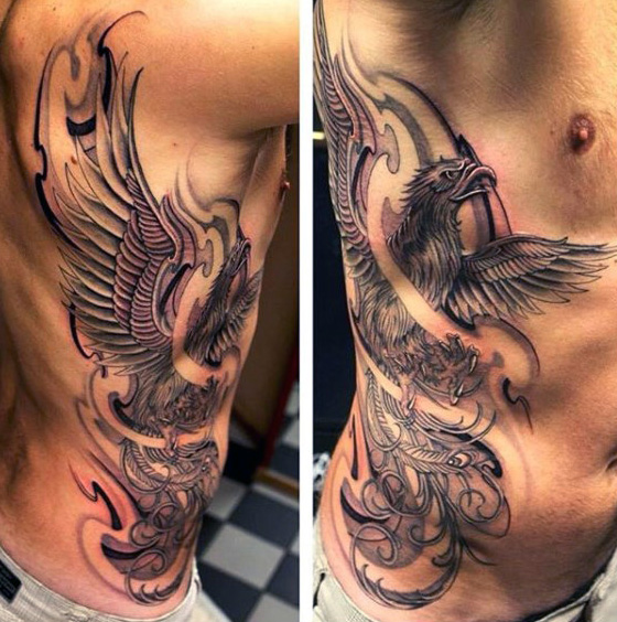Dragon Tattoo On Ribs For Men
