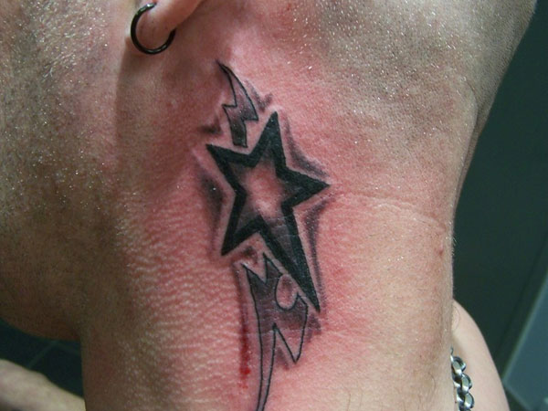 Star Neck Tattoo Designs For Men