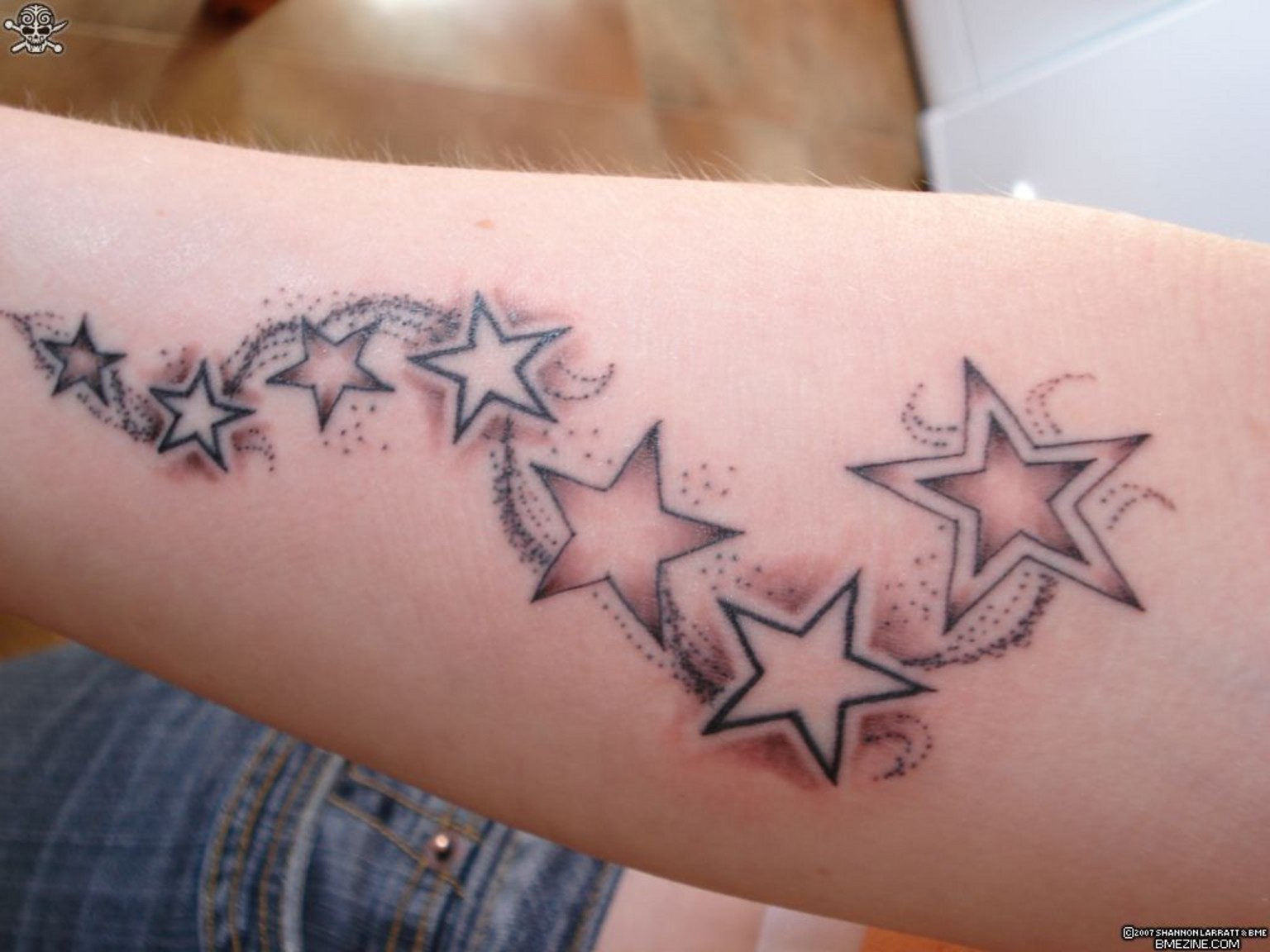 Stars Tattoo Design On Hand For Men