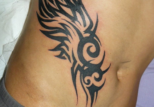 Tribal Tattoo On Ribs For Men