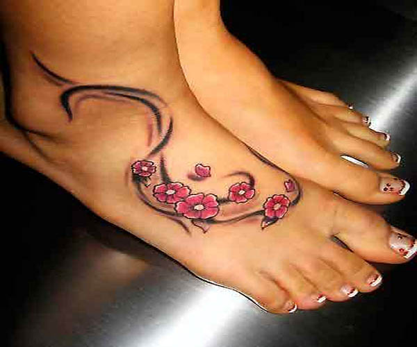 creative foot tattoo design 