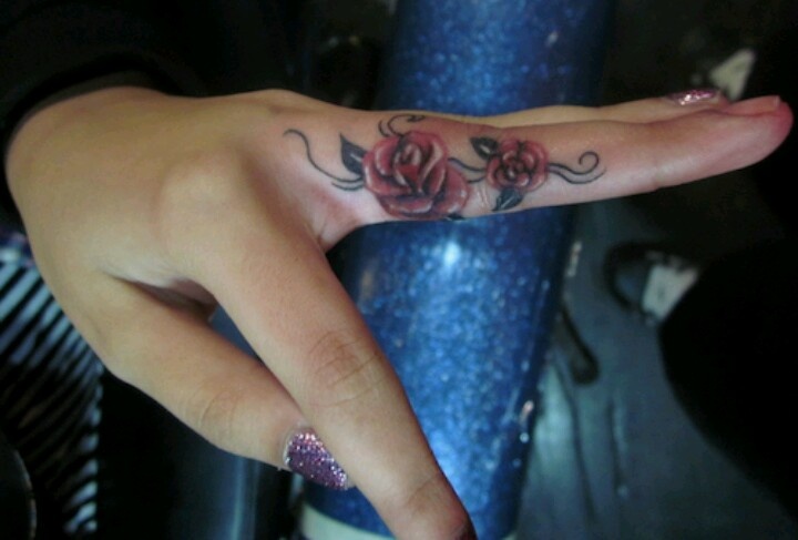romantic finger tattoo design 