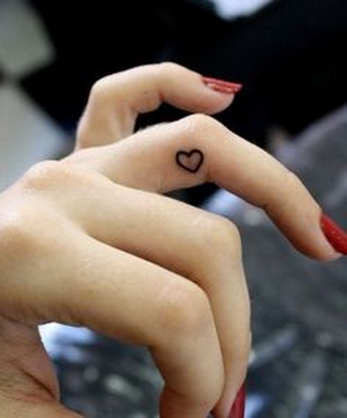 cute heart tattoo design on finger