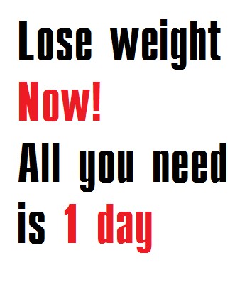 How To Loose Weight In One Day