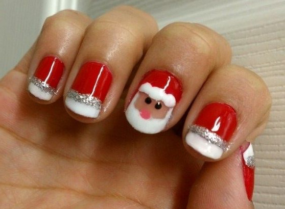 santa clause nail art 