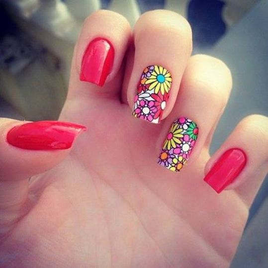 floral nail art