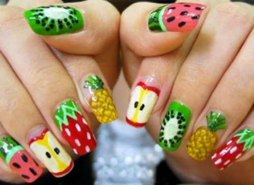 fruit theme nail art 