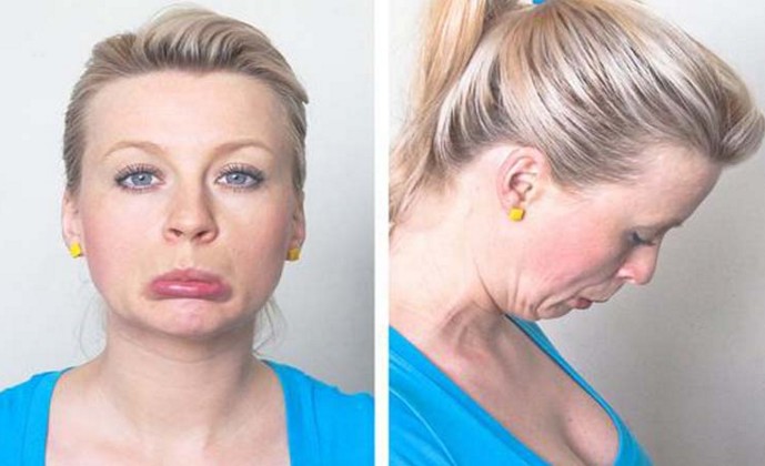 lip pull exercise to loose face fat